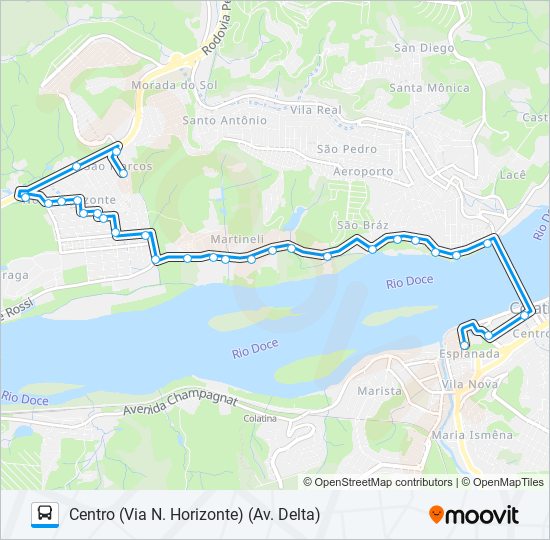 Mapa de 311 SÃO MARCOS / NOVO HORIZONTE de autobús