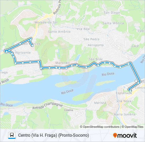 Mapa da linha 311 SÃO MARCOS / NOVO HORIZONTE de ônibus