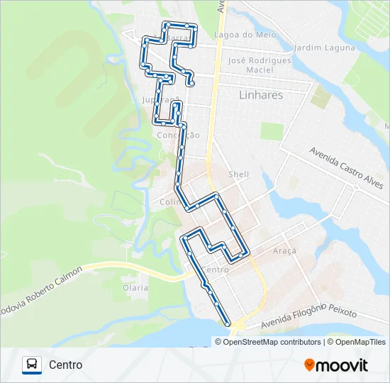 031 CONCEIÇÃO / JUPARANÃ / TRÊS BARRAS Bus Line Map