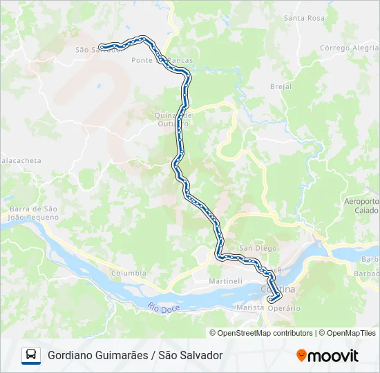 191 GORDIANO GUIMARÃES / SÃO SALVADOR Bus Line Map