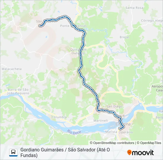 191 GORDIANO GUIMARÃES / SÃO SALVADOR Bus Line Map