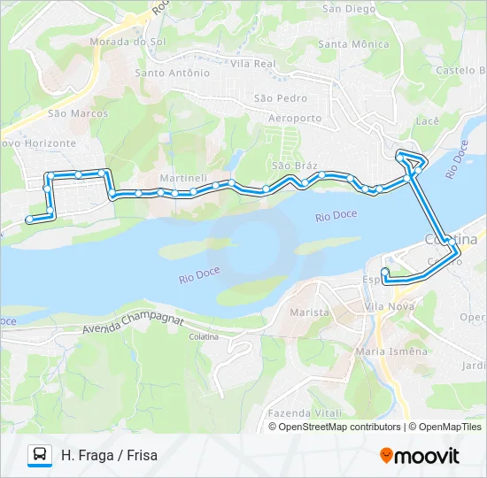 302 HONÓRIO FRAGA / FRISA Bus Line Map