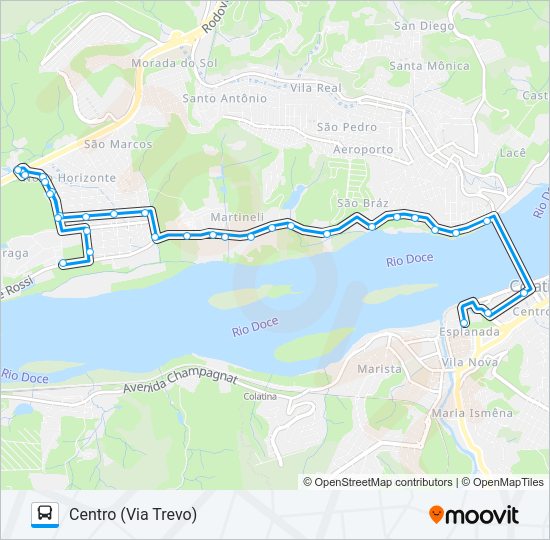 Mapa da linha 302 HONÓRIO FRAGA / FRISA de ônibus