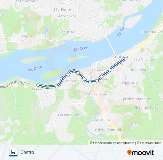 Mapa da linha 090 ESTAÇÃO FERROVIÁRIA de ônibus