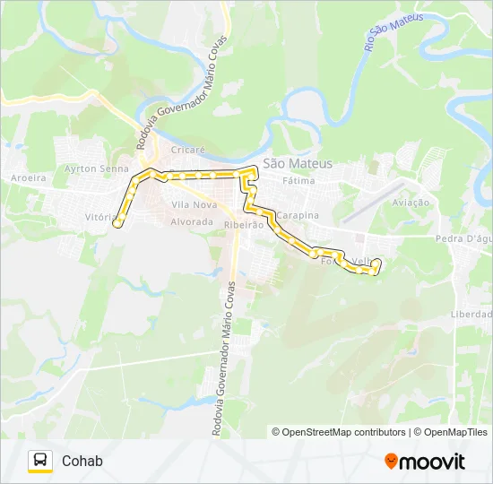 20 SANTO ANTÔNIO - COHAB Bus Line Map