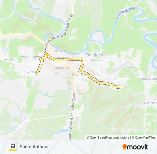 20 SANTO ANTÔNIO - COHAB Bus Line Map