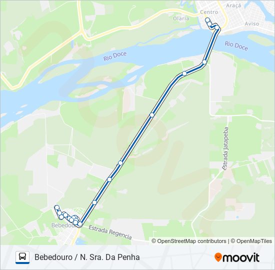 135 BEBEDOURO / NOSSA SENHORA DA PENHA bus Line Map