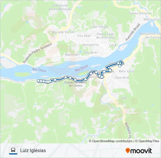 100 LUIZ IGLÉSIAS Bus Line Map