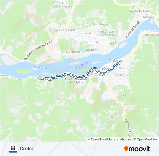 Mapa da linha 100 LUIZ IGLÉSIAS de ônibus