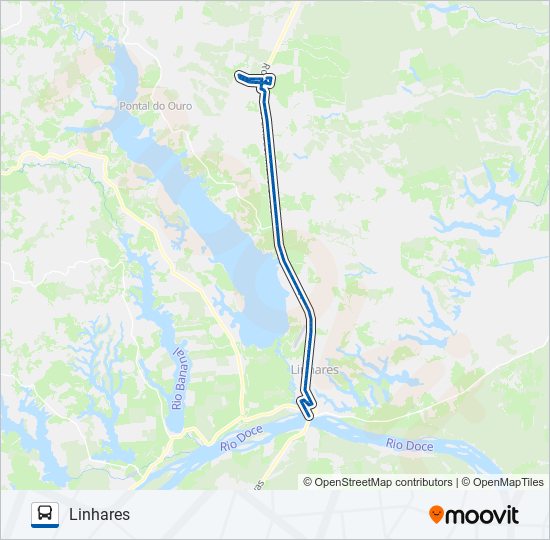 Mapa de 200 LINHARES - SOORETAMA de autobús