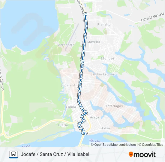 023 JOCAFE / SANTA CRUZ / VILA ISABEL Bus Line Map