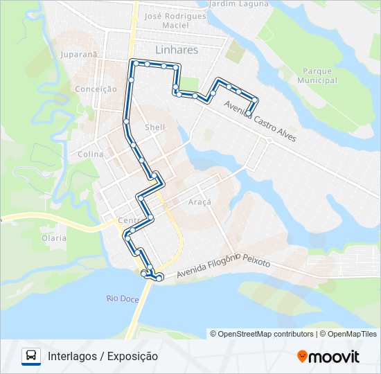 Mapa da linha 091 INTERLAGOS / EXPOSIÇÃO de ônibus