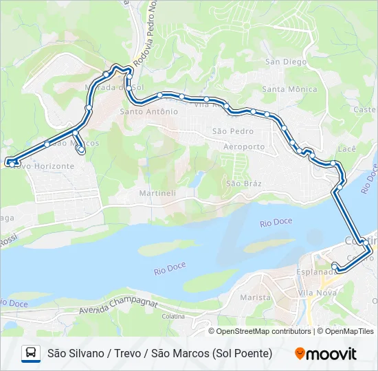 110 SÃO SILVANO / TREVO / SÃO MARCOS Bus Line Map