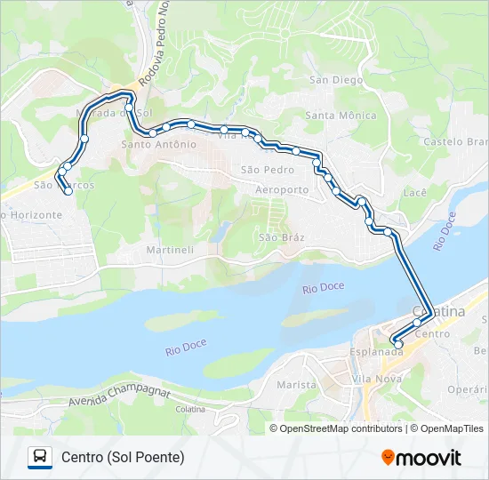 110 SÃO SILVANO / TREVO / SÃO MARCOS Bus Line Map