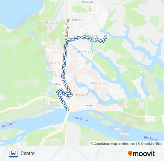 053 LINHARES 5 / LAGOA PARK / SÃO JOSÉ Bus Line Map