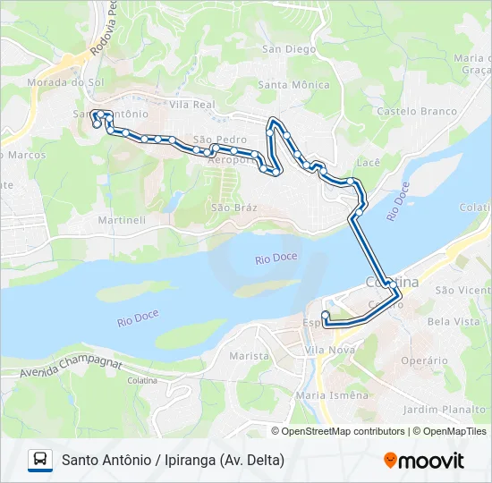 131 SANTO ANTÔNIO / IPIRANGA Bus Line Map