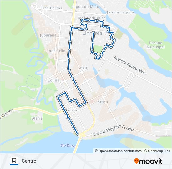 Mapa da linha 083 BNH / CEMITÉRIO / JOSÉ RODRIGUES MACIEL de ônibus