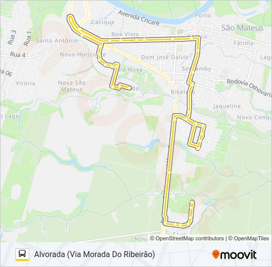 Mapa da linha 50 SEAC - ALVORADA de ônibus