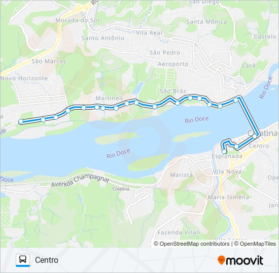 Mapa da linha 303 HONÓRIO FRAGA / UNIROUPAS / FRISA de ônibus