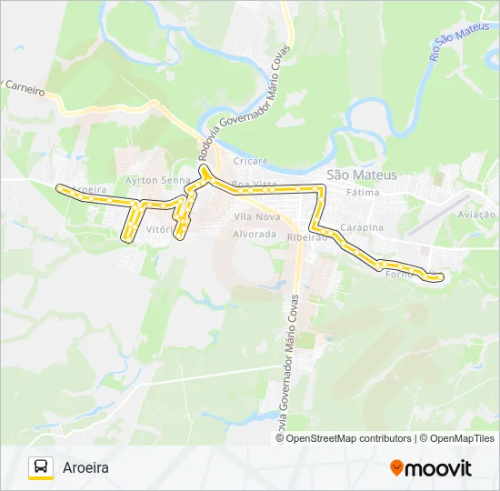 13 AROEIRA - COHAB Bus Line Map