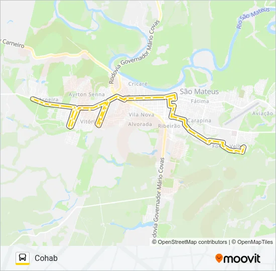 13 AROEIRA - COHAB Bus Line Map