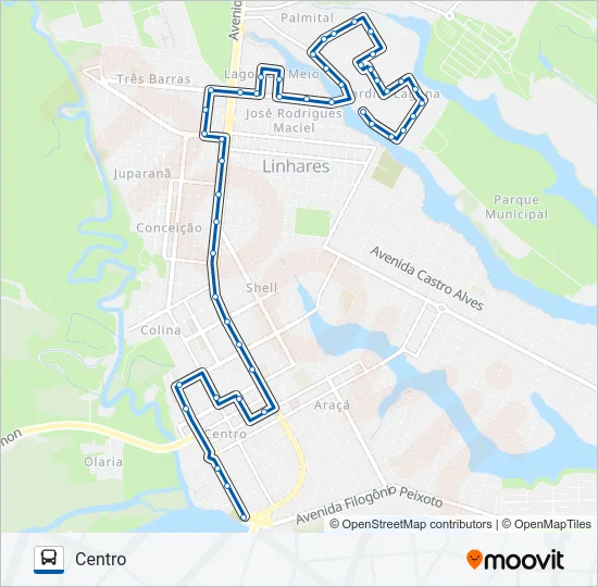 071 LAGOA DO MEIO / JARDIM LAGUNA / PALMITAL Bus Line Map