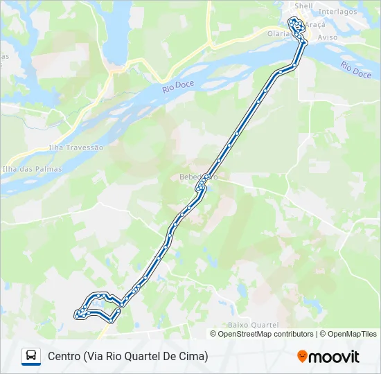 132 RIO QUARTEL / BEBEDOURO / RIO QUARTEL DE CIMA Bus Line Map