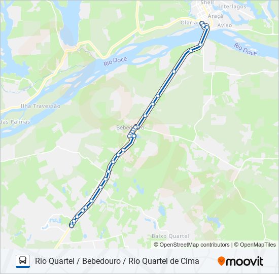 132 RIO QUARTEL / BEBEDOURO / RIO QUARTEL DE CIMA bus Line Map