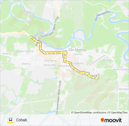 40 SANTA TEREZA - COHAB Bus Line Map