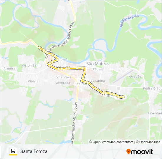 40 SANTA TEREZA - COHAB Bus Line Map