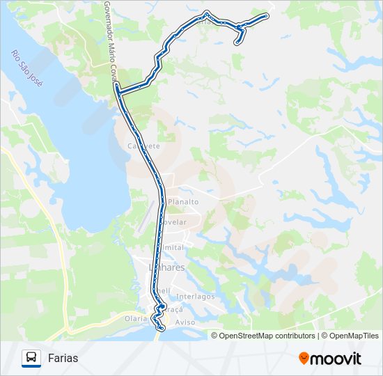 Mapa da linha 170 FARIAS de ônibus