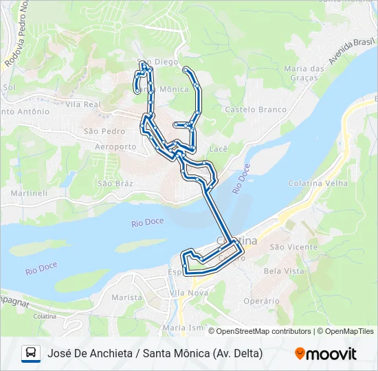 151 JOSÉ DE ANCHIETA / SANTA MÔNICÁ Bus Line Map