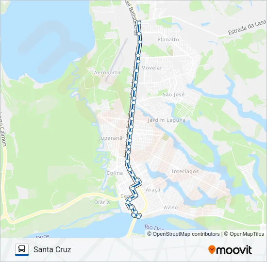 021 JOCAFE / SANTA CRUZ Bus Line Map