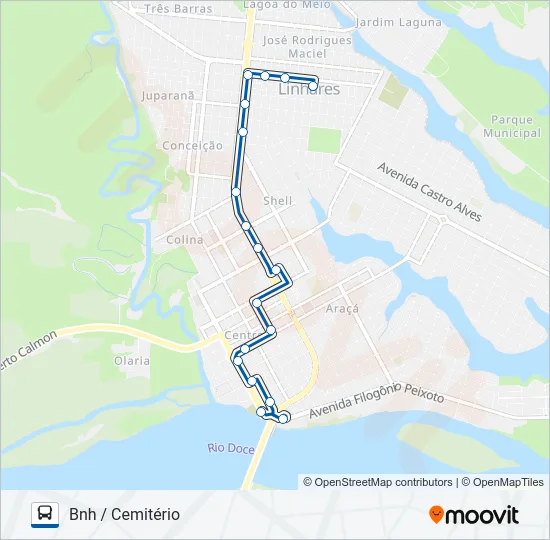 080 BNH / CEMITÉRIO Bus Line Map