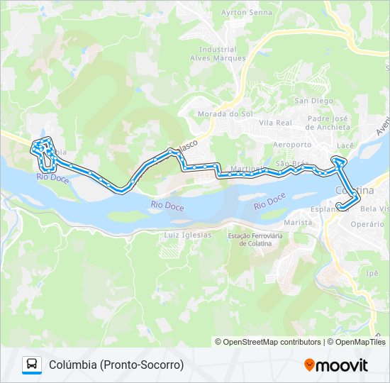 Mapa da linha 320 COLÚMBIA de ônibus