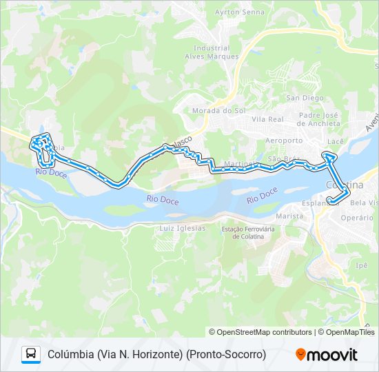 Mapa da linha 320 COLÚMBIA de ônibus