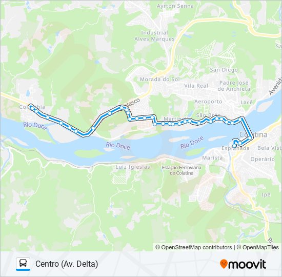 Mapa da linha 320 COLÚMBIA de ônibus