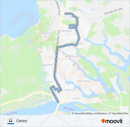 Mapa da linha 040 SÃO JOSÉ / PLANALTO de ônibus