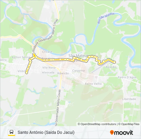 21 SANTO ANTÔNIO - AVIAÇÃO Bus Line Map