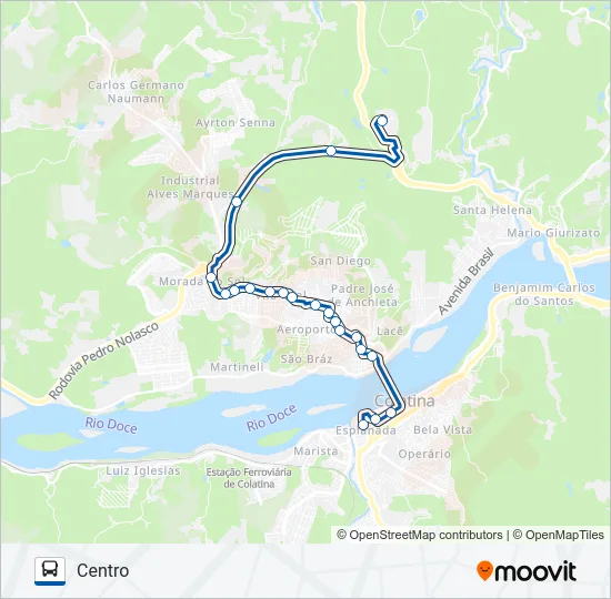 116 SÃO SILVANO / BR-259 Bus Line Map