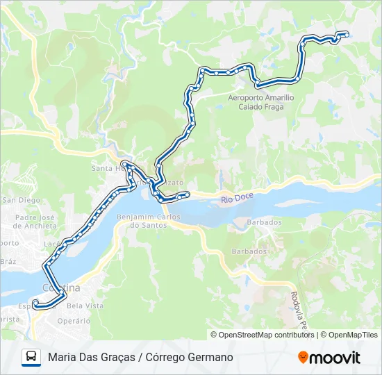 124 MARIA DAS GRAÇAS / CÓRREGO GERMANO Bus Line Map
