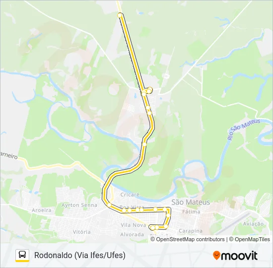 66 CENTRO - IFES/UFES Bus Line Map