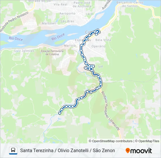 081 SANTA TEREZINHA / OLÍVIO ZANOTELLI / SÃO ZENON Bus Line Map