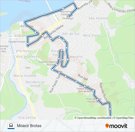 020 MOACIR BROTAS Bus Line Map