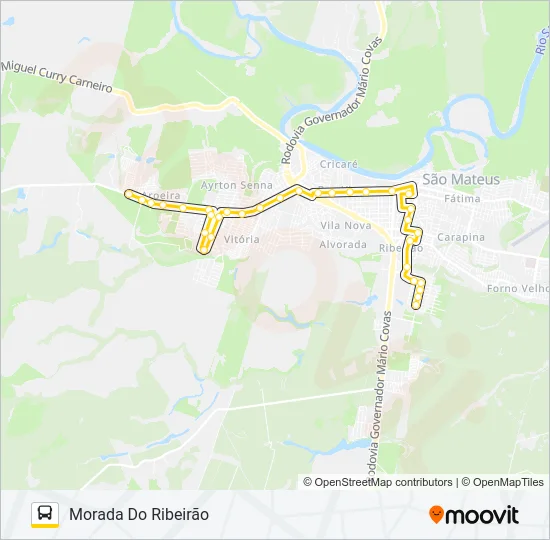 10 AROEIRA - MORADA DO RIBEIRÃO Bus Line Map