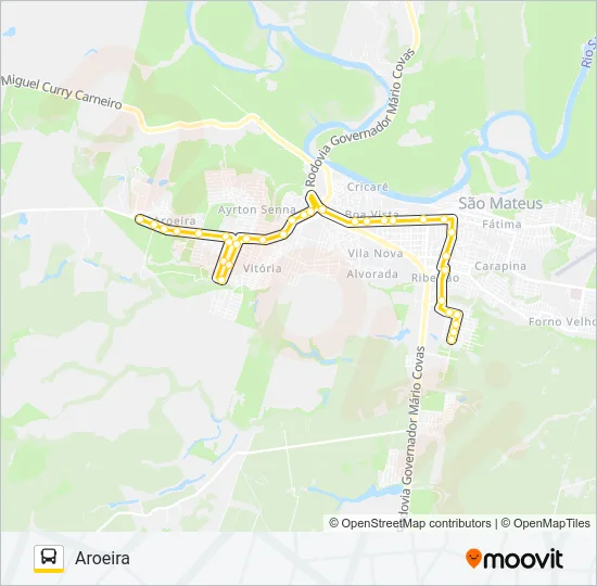 10 AROEIRA - MORADA DO RIBEIRÃO Bus Line Map
