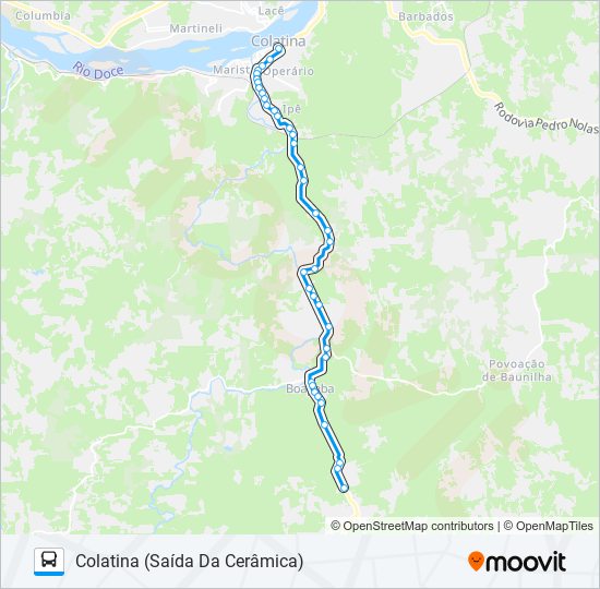 Mapa da linha 340 BOAPABA de ônibus