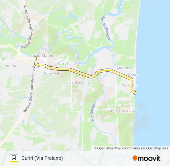 70 CENTRO - GURIRI (VIA PRAIANO) Bus Line Map