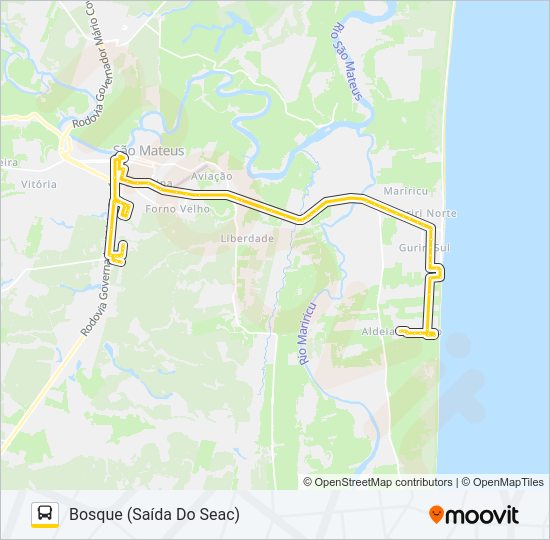Mapa da linha 51 CENTRO - BOSQUE de ônibus