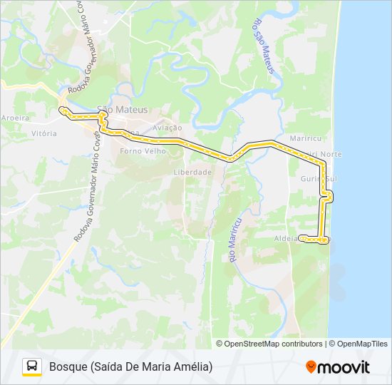 Mapa da linha 51 CENTRO - BOSQUE de ônibus